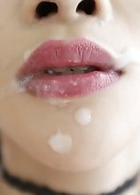 21yo busty Thai shemale gets a full facial from white tourists cock